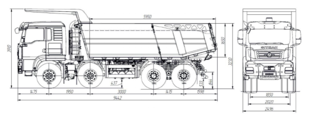 Фотография Самосвал SITRAK С7Н 8х4 ZZ3316V306ME скальный V=23мз