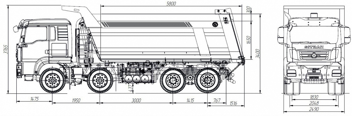 Фотография Самосвал SITRAK С7Н 8х4 ZZЗЗ16VЗО6МЕ V=26м3 i=S,26 (4,2)